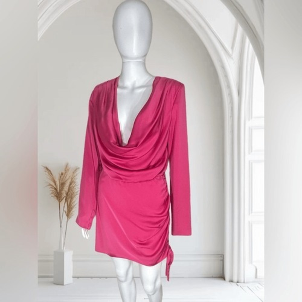 Ramy Brook Reeta Pink Long Sleeve‎ Mini Dress